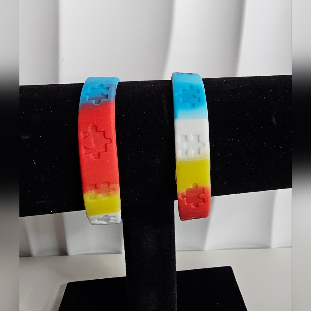 Puzzle Piece Bracelets - Autism Awareness 2ct NWOT